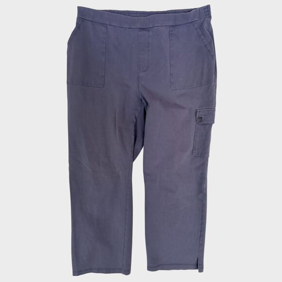 Susan Graver Weekend Gray Pants LT Large Tall Capri - Picture 1 of 8